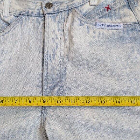 Vintage 90's Rocky Mountain Bareback Jeans white wash Pinstripe 27x34 - Picture 7 of 12